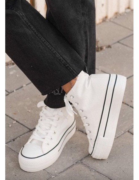 Botines lonas TRIPLE suela BLANCA
