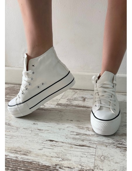 Botines lonas TRIPLE suela BLANCA
