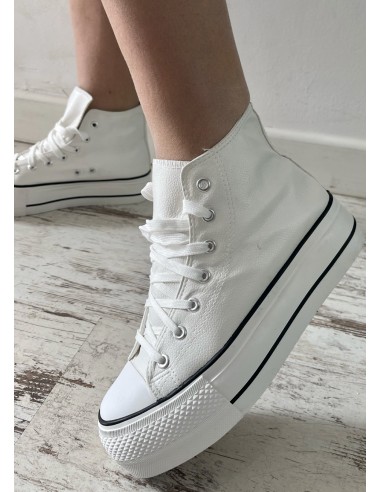 Botines lonas TRIPLE suela BLANCA